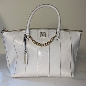 Victoria's Secret slouchy white and gold versatile bag